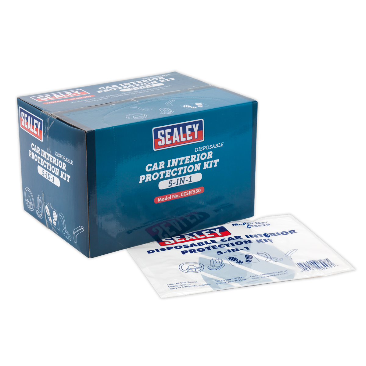 Sealey CCSET550 5-in-1 Disposable Car Interior Protection Kit - Display Box of 50