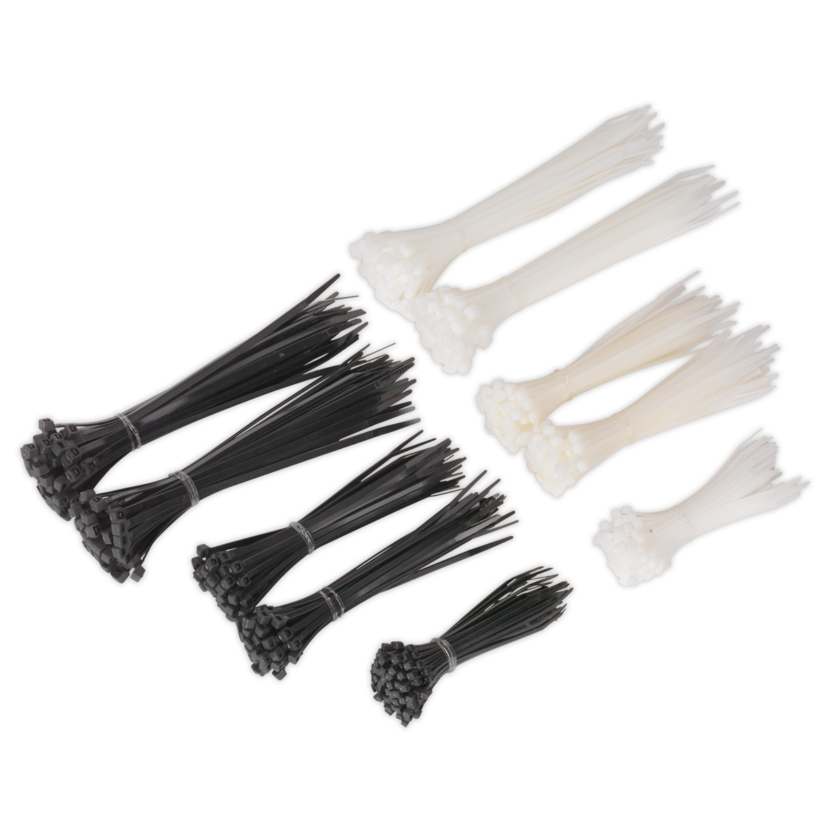 Sealey CT600BW Cable Tie Assortment Black/White Pack of 600