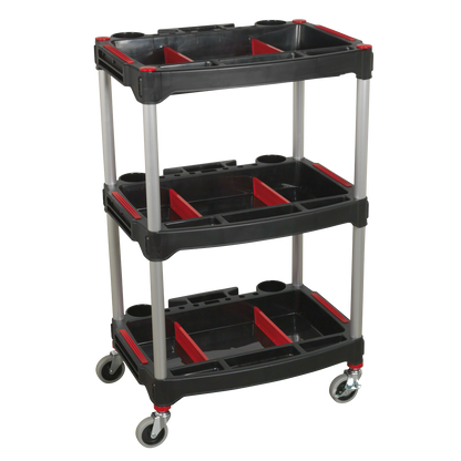 Sealey CX313 Workshop Trolley 3-Level Composite with Parts Storage