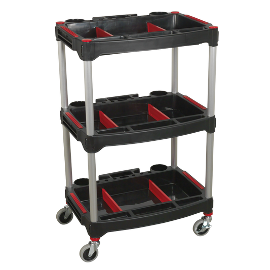 Sealey CX313 Workshop Trolley 3-Level Composite with Parts Storage