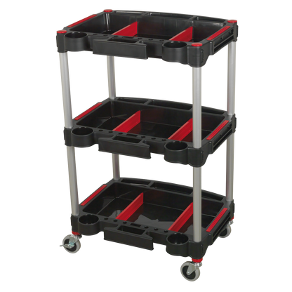 Sealey CX313 Workshop Trolley 3-Level Composite with Parts Storage