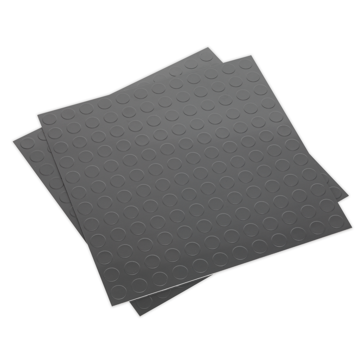 Sealey FT2S Vinyl Floor Tile with Peel & Stick Backing - Silver Coin Pack of 16