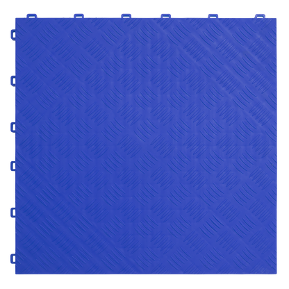 Sealey FT3BL Polypropylene Floor Tile 400 x 400mm - Blue Treadplate - Pack of 9