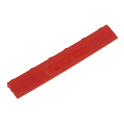 Sealey FT3ERF Polypropylene Floor Tile Edge 400 x 60mm Red Female - Pack of 6