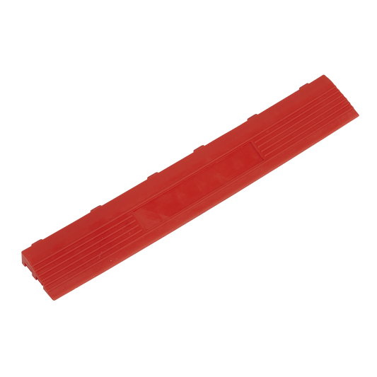 Sealey FT3ERF Polypropylene Floor Tile Edge 400 x 60mm Red Female - Pack of 6