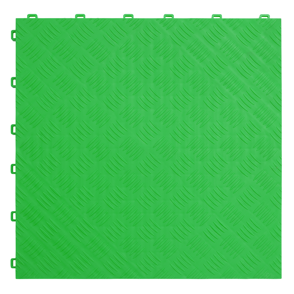 Sealey FT3GR Polypropylene Floor Tile - Green Treadplate 400 x 400mm - Pack of 9