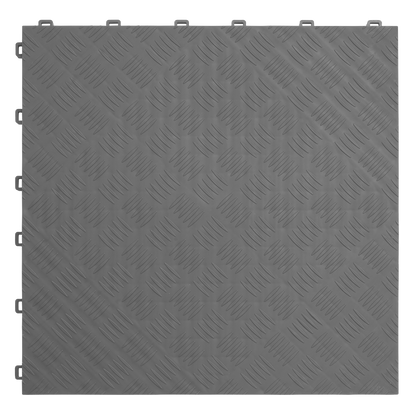 Sealey FT3G Polypropylene Floor Tile 400 x 400mm - Grey Treadplate - Pack of 9