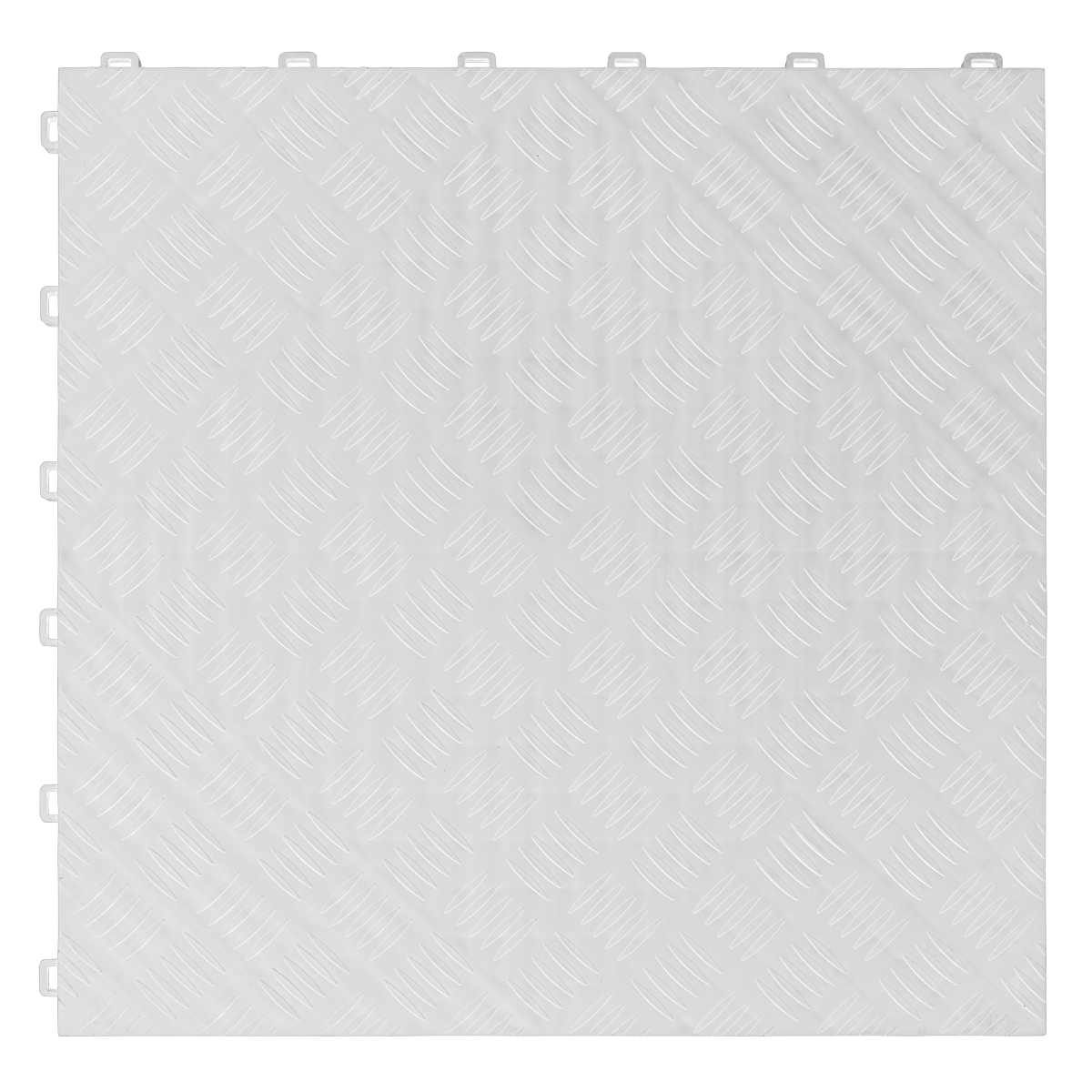 Sealey FT3W Polypropylene Floor Tile 400 x 400mm - White Treadplate - Pack of 9