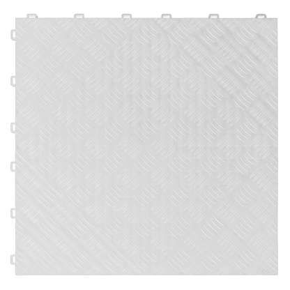 Sealey FT3W Polypropylene Floor Tile 400 x 400mm - White Treadplate - Pack of 9