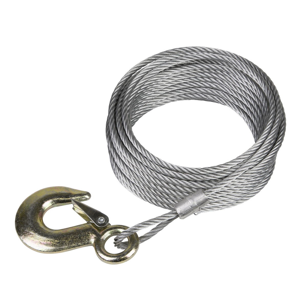 Sealey GWEC12 Winch Cable/Wire Rope Ø5.1mm x 10m 810kg Breaking Strength with Forged Hook