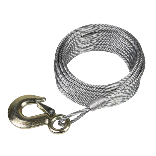 Sealey GWEC20 Winch Cable/Wire Rope Ø5.1mm x 10m 1350kg Breaking Strength with Forged Hook