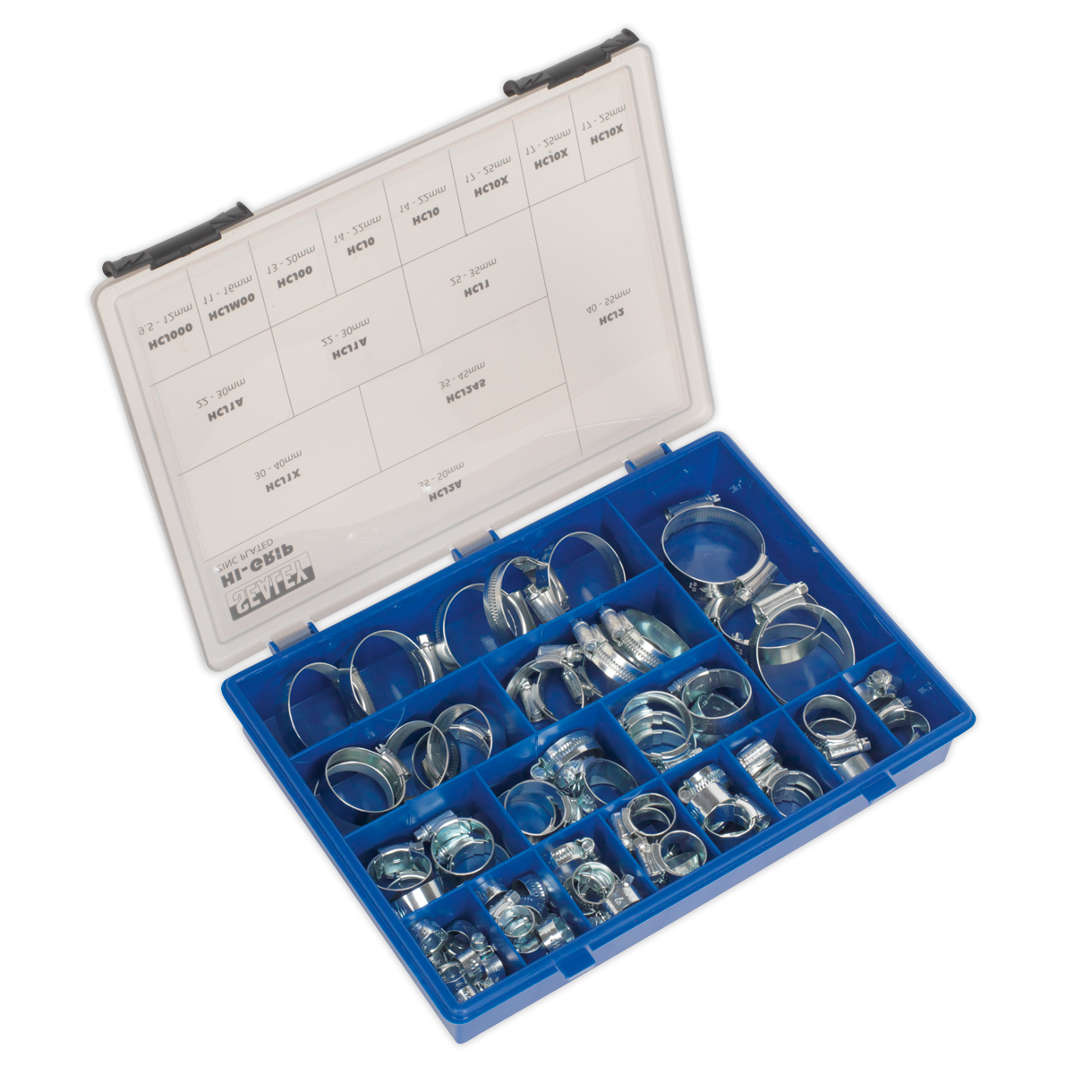 Sealey HCJ85AC HI-GRIP® Hose Clip Assortment 81pc Sizes Ø9.5-55mm