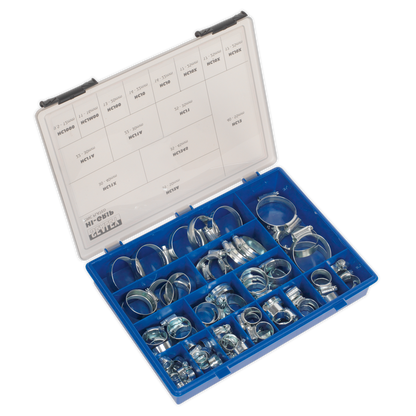 Sealey HCJ85AC HI-GRIP® Hose Clip Assortment 81pc Sizes Ø9.5-55mm