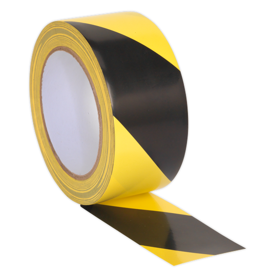 Sealey HWTBY Hazard Warning Tape 50mm x 33m Black/Yellow