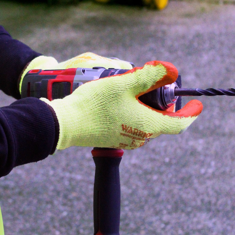 Warrior Orange Latex Grip Palm Coated Work Gloves