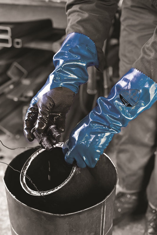 Polyco Grip It Oil Gauntlet C1 Double Nitrile Coated Gloves