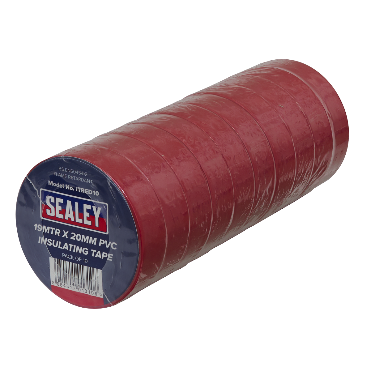 Sealey ITRED10 PVC Insulating Tape 19mm x 20m Red Pack of 10