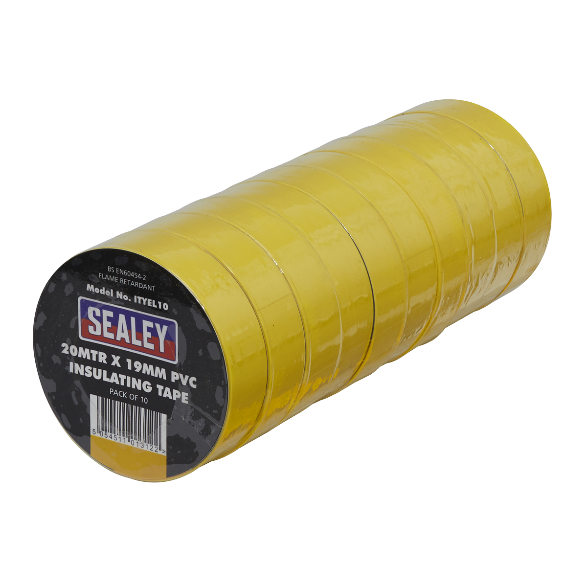 Sealey ITYEL10 PVC Insulating Tape 19mm x 20m Yellow Pack of 10