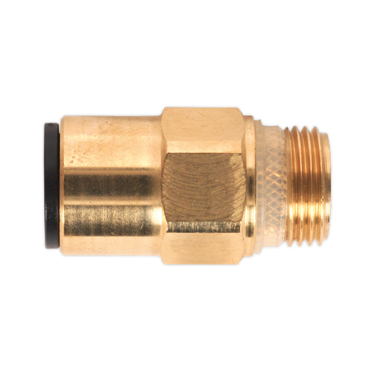 Sealey JGBC1238 Brass SuperThread Straight Adaptor 12mm x 3/8"BSP Pack of 2 (John Guest Speedfit®)