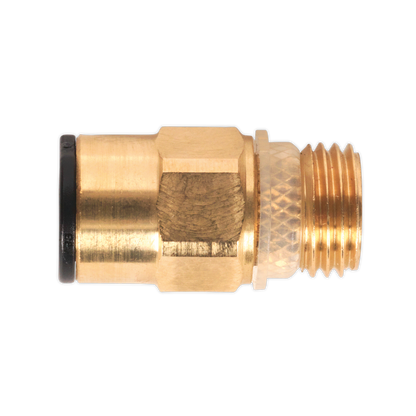 Sealey JGBC814 Brass SuperThread Straight Adaptor 8mm x 1/4"BSP Pack of 2 (John Guest Speedfit®)