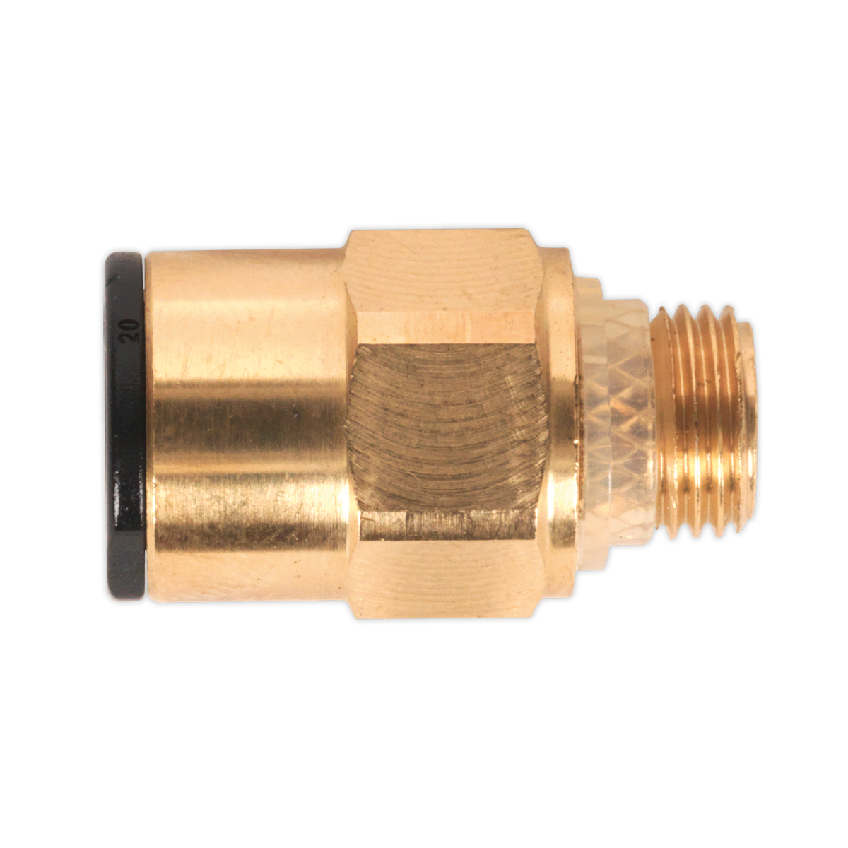 Sealey JGBC818 Brass SuperThread Straight Adaptor 8mm x 1/8"BSP Pack of 2 (John Guest Speedfit®)