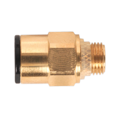 Sealey JGBC818 Brass SuperThread Straight Adaptor 8mm x 1/8"BSP Pack of 2 (John Guest Speedfit®)