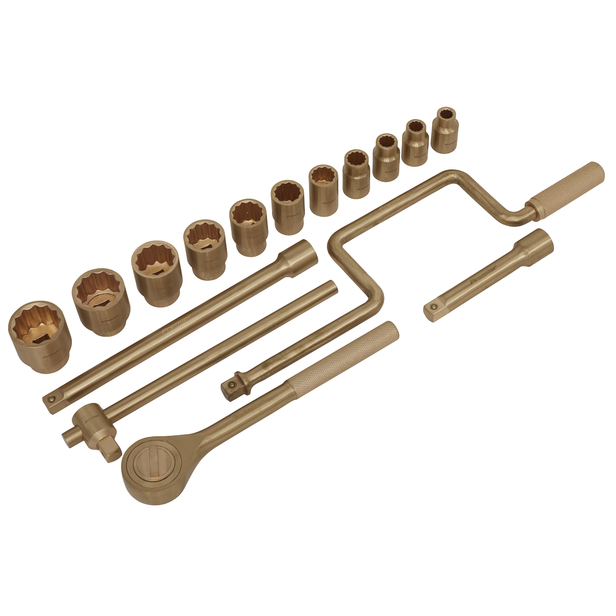 Sealey NS124 Socket Set 17pc 1/2"Sq Drive - Non-Sparking