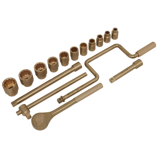 Sealey NS124 Socket Set 17pc 1/2"Sq Drive - Non-Sparking