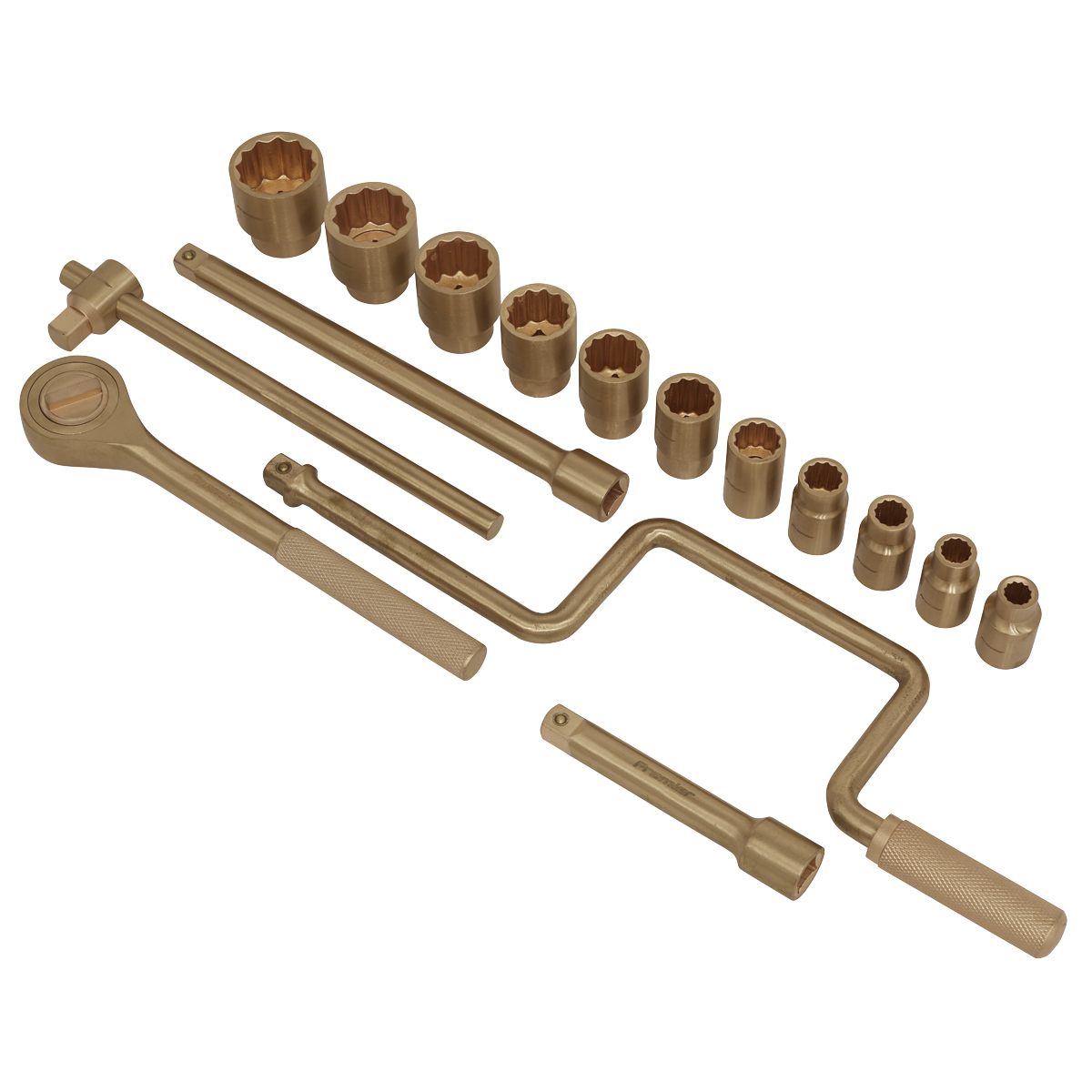 Sealey NS124 Socket Set 17pc 1/2"Sq Drive - Non-Sparking