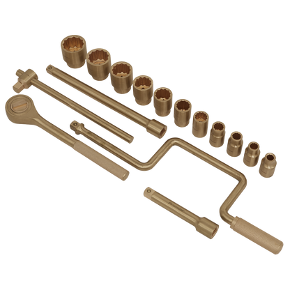 Sealey NS124 Socket Set 17pc 1/2"Sq Drive - Non-Sparking