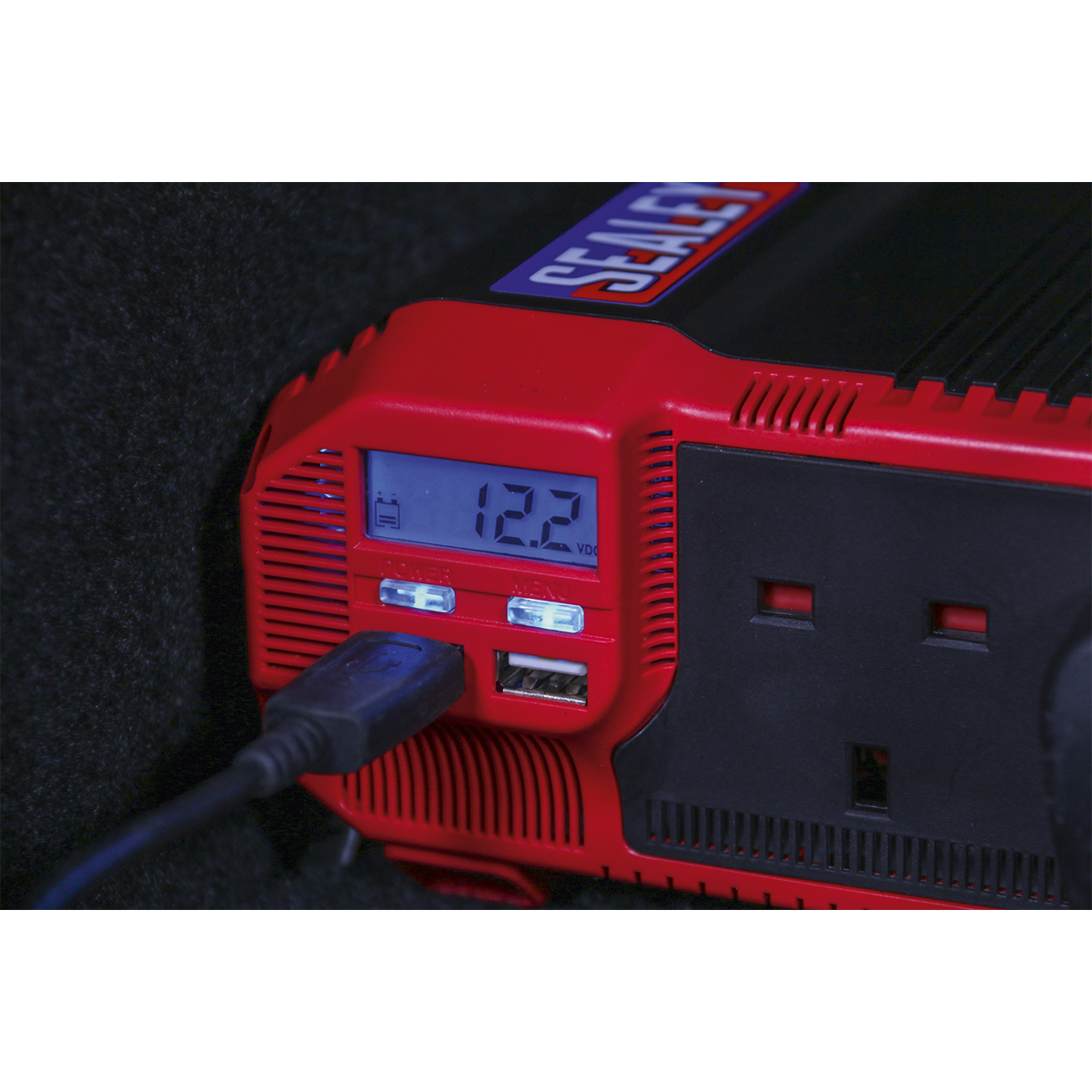 Sealey PI1500 Power Inverter Modified Sine Wave 1500W 12V DC - 230V ~ 50Hz