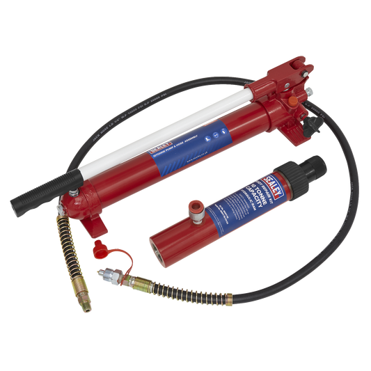 Sealey RE97.10-COMBO Snap Push Ram with Pump & Hose Assembly - 10 Tonne