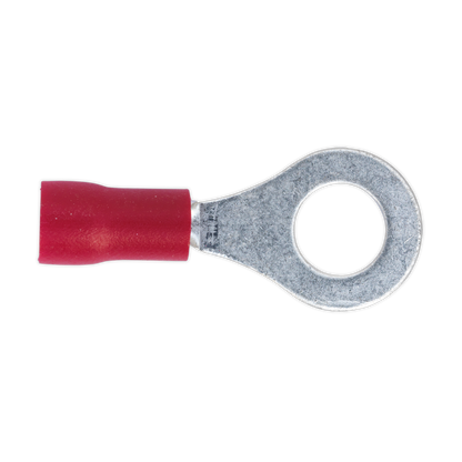 Sealey RT26 Easy-Entry Ring Terminal Ø6.4mm (1/4") Red Pack of 100