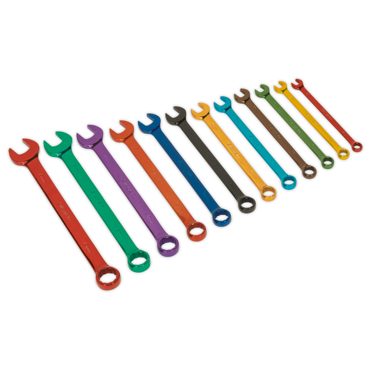 Siegen S01074 Combination Spanner Set 12pc Multi-Coloured Metric