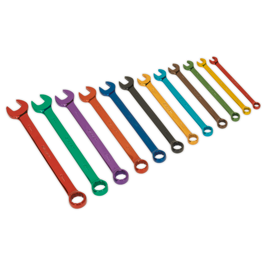 Siegen S01074 Combination Spanner Set 12pc Multi-Coloured Metric