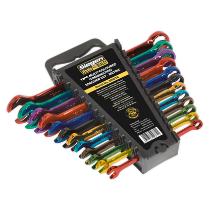 Siegen S01074 Combination Spanner Set 12pc Multi-Coloured Metric