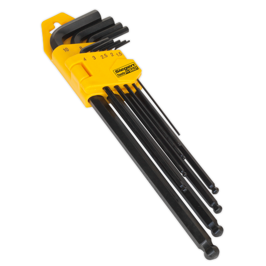 Siegen S01094 Ball-End Hex Key Set 9pc Extra-Long Metric