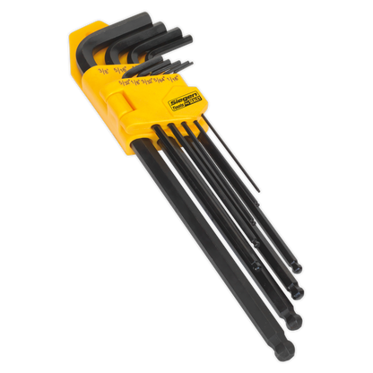 Siegen S01099 Ball-End Hex Key Set 9pc Extra-Long Imperial