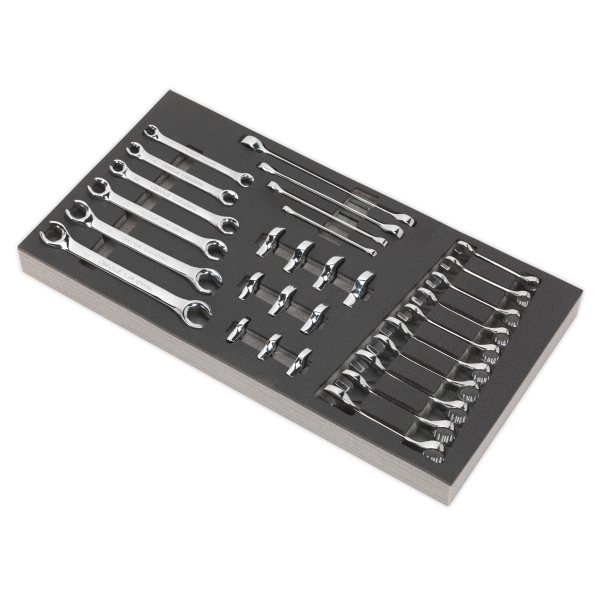 Siegen S01125 Tool Tray with Specialised Spanner Set 30pc - Metric