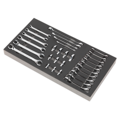 Siegen S01125 Tool Tray with Specialised Spanner Set 30pc - Metric