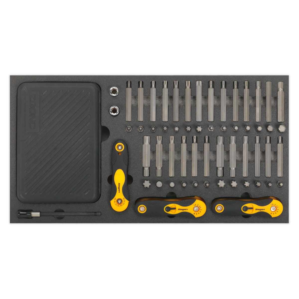 Siegen S01126 Tool Tray with Specialised Bits & Folding Hex Keys 192pc