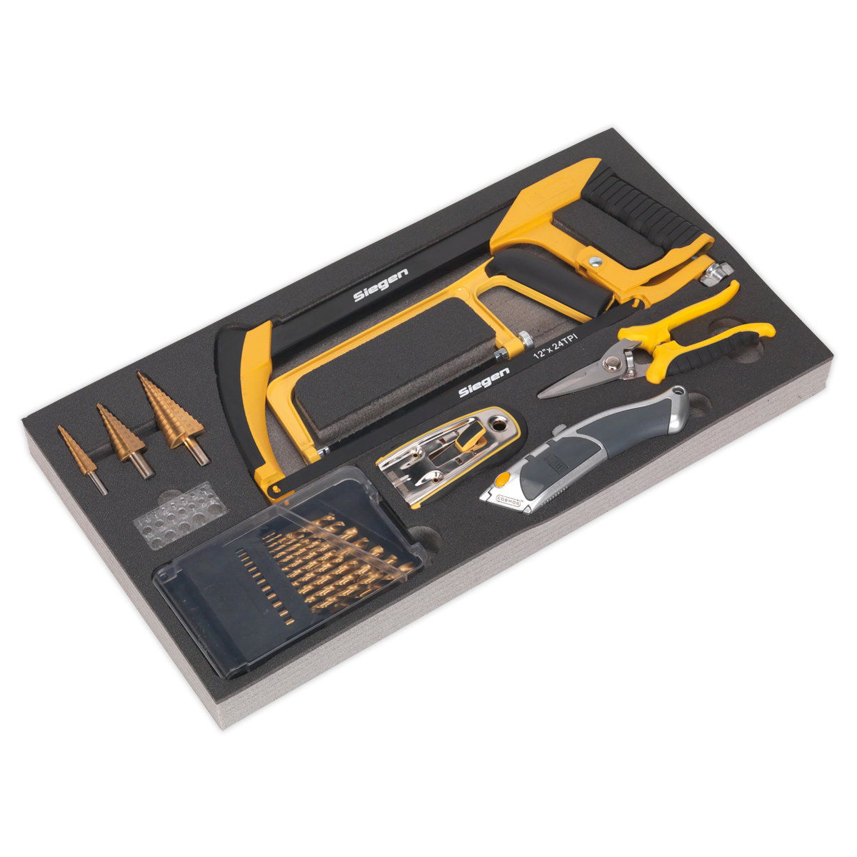 Siegen S01133 Tool Tray with Cutting & Drilling Set 28pc