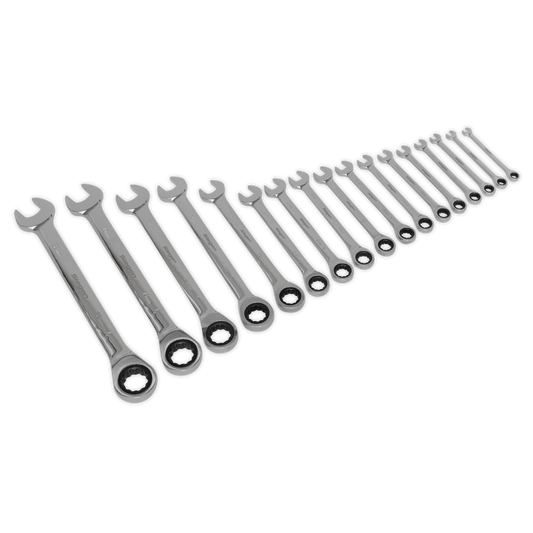 Siegen S01156 Combination Ratchet Spanner Set 17pc Metric