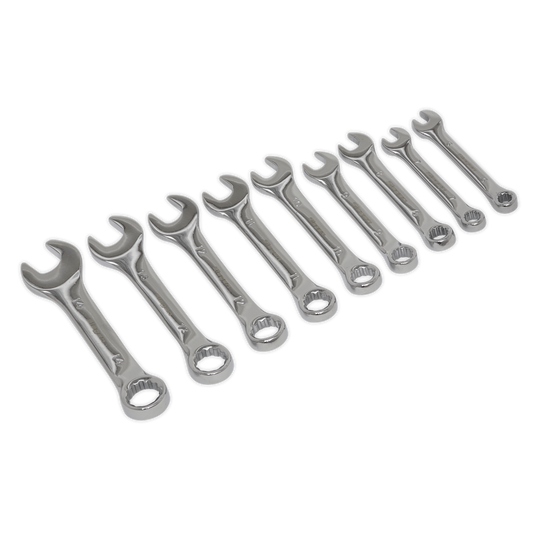 Siegen S01157 Stubby Combination Spanner Set 9pc - Metric