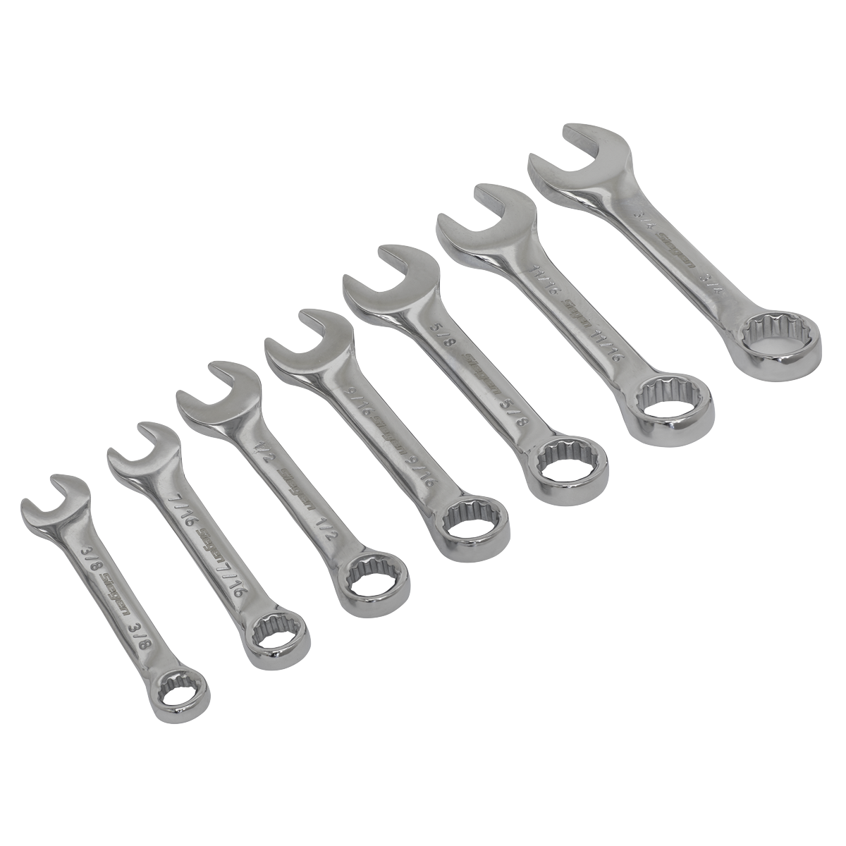 Siegen S01190 Combination Spanner Set 7pc Stubby Imperial