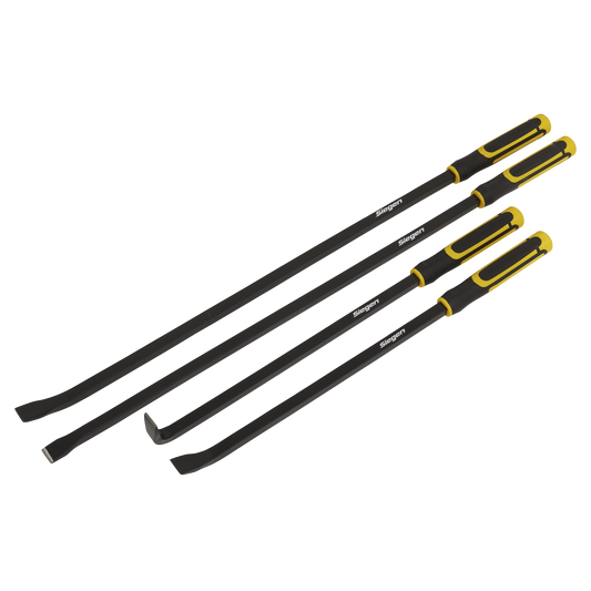 Siegen S01193 Pry Bar Set 4pc Heavy-Duty with Hammer Cap