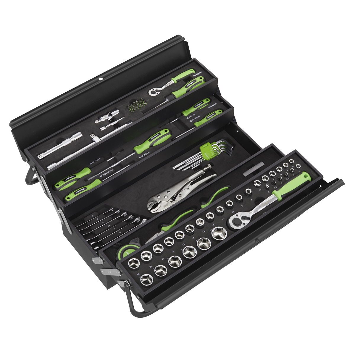 Siegen S01216 Cantilever Toolbox with 86pc Tool Kit