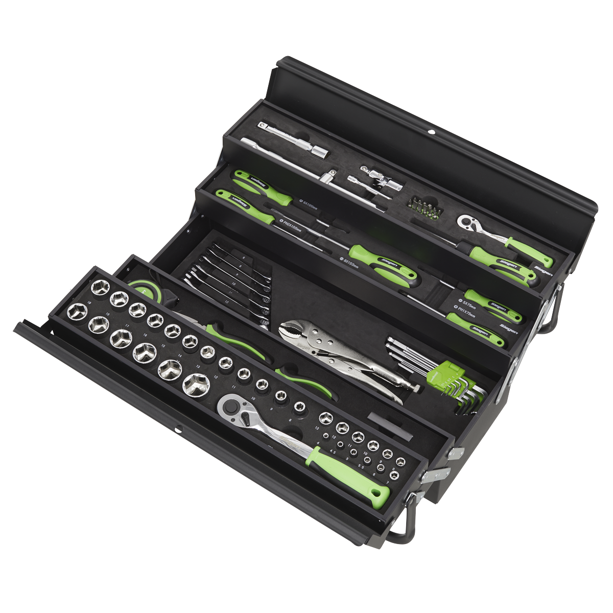 Siegen S01216 Cantilever Toolbox with 86pc Tool Kit