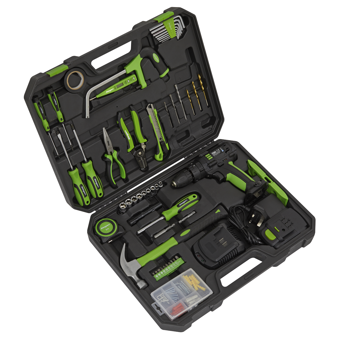 Siegen S01224 Tool Kit with Cordless Drill 101pc