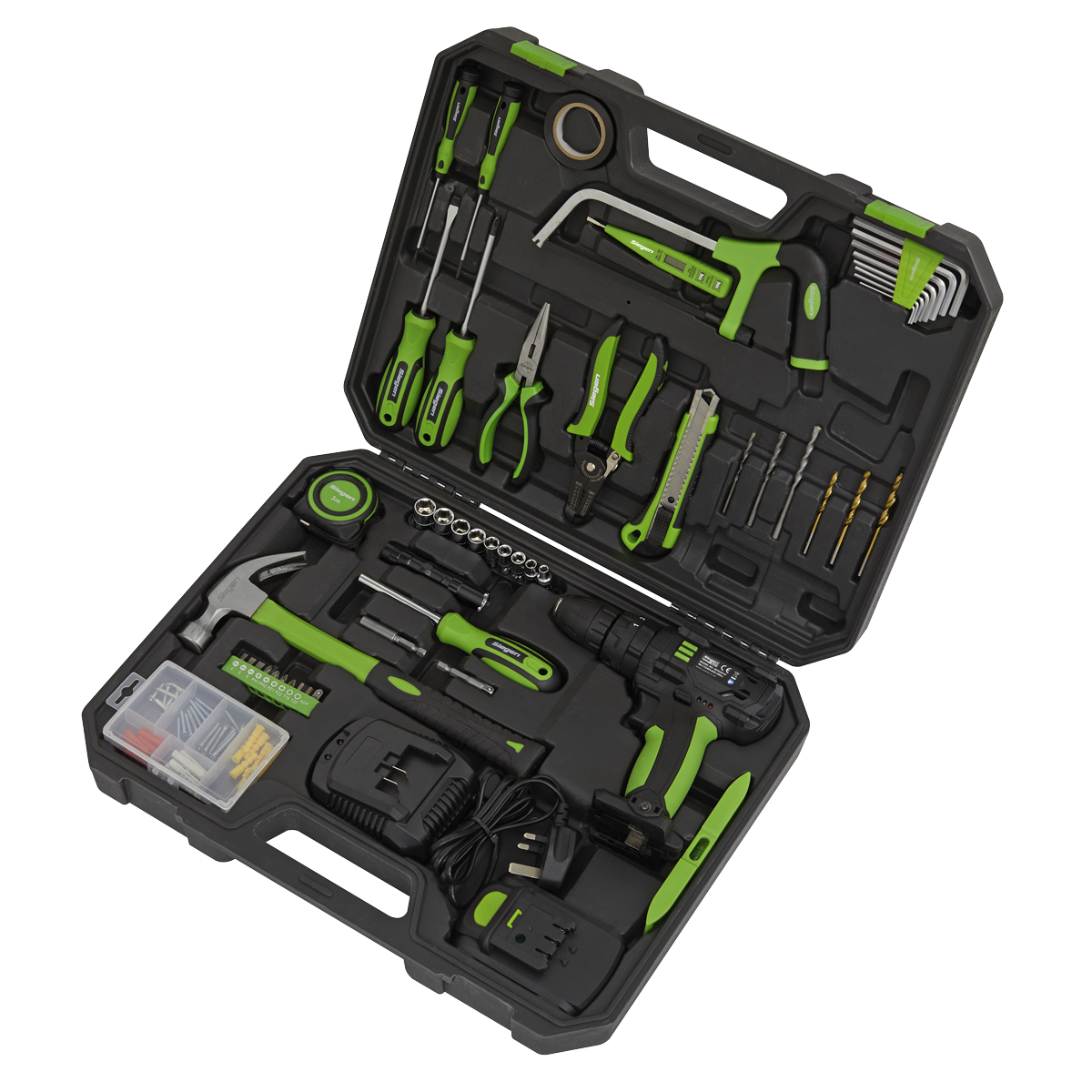 Siegen S01224 Tool Kit with Cordless Drill 101pc